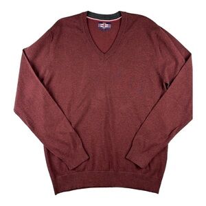 Soul Of London Burgundy V-Neck Sweater Size L